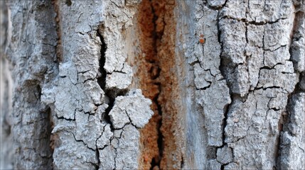 Natural tree bark texture with vertical cracks and uneven surface. High-detail wooden background suitable for rustic design, nature-inspired graphics and abstract compositions