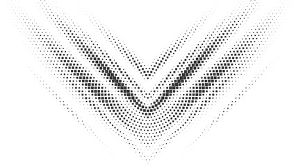 Bold Black Square Halftone V Shape with Minimalist Perspective Design Vector Illustration