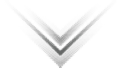 Abstract Gray V Shape Halftone Pattern with Square Pixel Gradients Vector Illustration