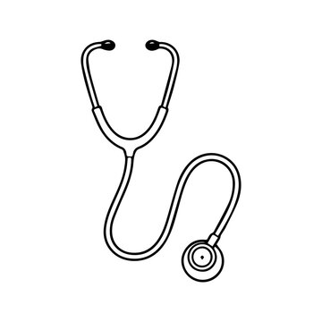 stethoscope line logo vector icon on a white background
Vector line logo icon