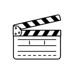 Fototapeta premium movie flapper line logo vector icon on a white background Vector line logo icon