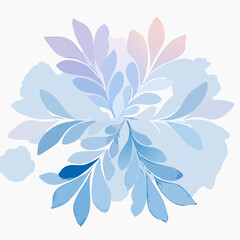 Obraz premium Ethereal watercolor petal clusters with icy blue + soft lavender gradients, dreamy airy beautiful seamless pattern