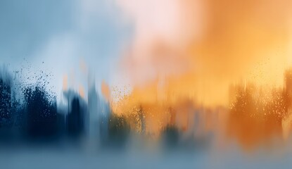 Warm and cool abstract blurred bokeh background featuring colors of blue orange and yellow perfect for design projects and desktop wallpaper