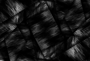 ざらざらとした表面の質感のとげとげしい模様の柄と影のあるたくさんの四角の形のオブジェクトが重なるデザインの白と黒と灰の色のテクスチャ、背景、壁紙