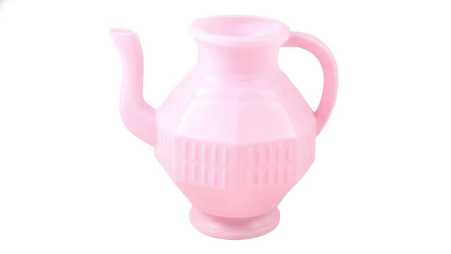 Pink plastic lota, traditional water vessel for personal hygiene and bathroom use