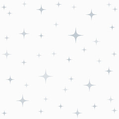 Four Point Stars Silver Grey Pattern