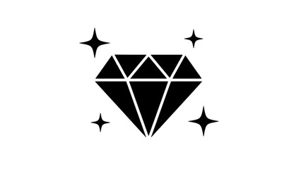 Vector illustration of a sparkling gemstone representing luxury and value, on transparent background
