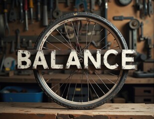 Glowing 3D letters forming the word BALANCE with smooth lighting effects, rendered on calm and symmetrical abstract backgrounds