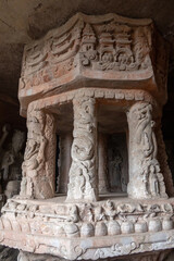 Fototapeta premium Turning Wheel Sutra Repository Cave, the pinnacle of artistic achievement at Beishan Rock Carvings in Dazu, China.