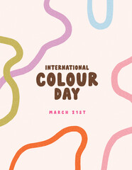 Set of Colour Day Posters with Playful Abstract Wavy Lines

