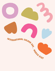 Set of Colour Day Posters with Playful Abstract Wavy Lines

