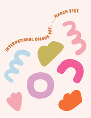 Set of Colour Day Posters with Playful Abstract Wavy Lines

