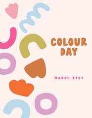 Set of Colour Day Posters with Playful Abstract Wavy Lines

