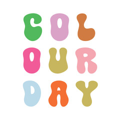 Set of Colour Day Posters with Playful Abstract Wavy Lines


