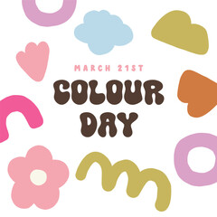 Set of Colour Day Posters with Playful Abstract Wavy Lines

