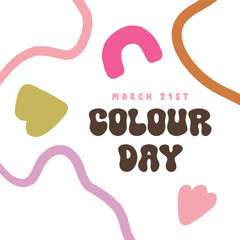 Set of Colour Day Posters with Playful Abstract Wavy Lines

