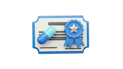 Medical Certificate and Pill Icon