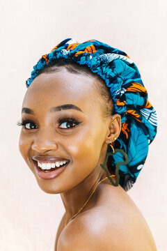 Woman wearing African Bonnet