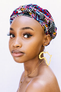 Woman wearing African Headwrap