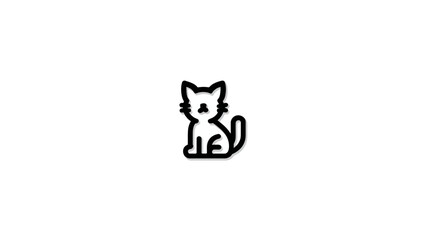 Fototapeta premium Simple black outline cat icon sitting. Minimalist graphic illustration of a domestic animal for web, app, or print design.