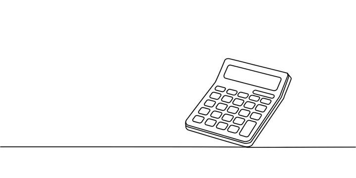 A simple line drawing of a calculator on a flat surface