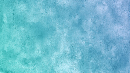 Light blue green sea teal mint turquoise aqua cyan abstract pattern watercolor. Color gradient. Colorful art background. Brush splash daub stain grunge. Empty space design ad. 