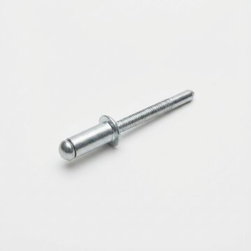 Single metal blind rivet isolated on white background
