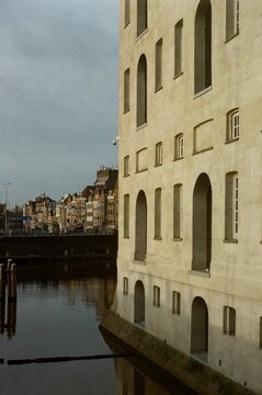 Scheepvaartmuseum Amsterdam on a Grey Overcast Day
