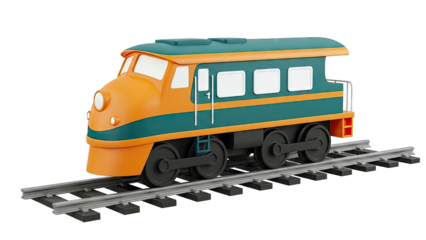 Cartoon Train on Tracks