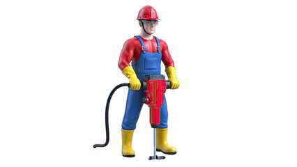Construction worker with jackhammer