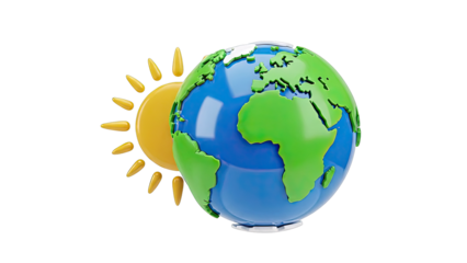 Cartoon Earth and Sun