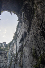 Rock formation inside the Heilong bridge at Wulong Karst Geological Park, Chongqing.