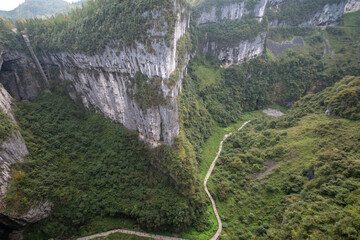 Three Natural Bridges at Wulong National Geological Park in Chongqing, China.