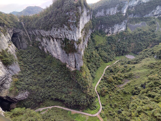 Three Natural Bridges at Wulong Karst Geological Park, Chongqing.
