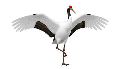 Red-crowned Crane with Wings Spread
