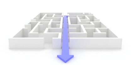 blue arrow in labyrinth