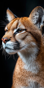 Wild Lynx Portrait in Studio Light
