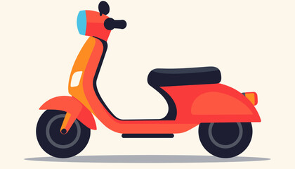 Modern Motor Scooter Vector Illustration