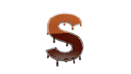 Chocolate Letter S with Dripping Effect