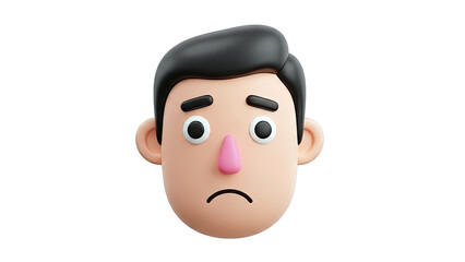 Fototapeta premium 3D Sad Boy Face Illustration