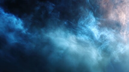 Obraz premium Mystical blue atmosphere with ethereal cloud patterns.