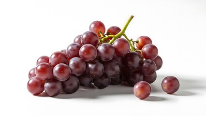Fototapeta premium Fresh Red Grapes on White Background
