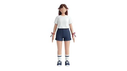 3D Animated Girl in Casual Summer Outfit