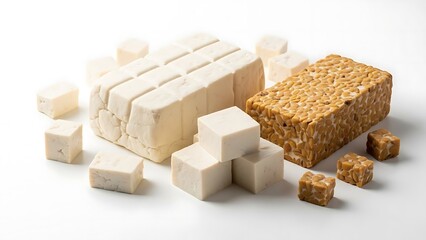 Assorted Cubes of White and Brown Material