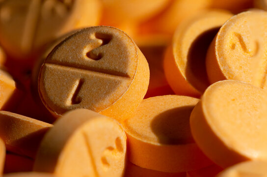 Macro Close-Up of Clonazepam Prescription Pills