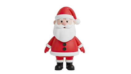 3D Render of a Cartoon Santa Claus