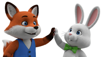 Fox and Bunny High-Five