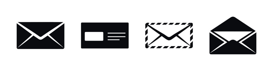 Obraz premium Envelope vector icons set. mail, correspondence, letter symbols