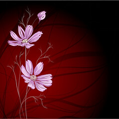 abstract floral background with flowers