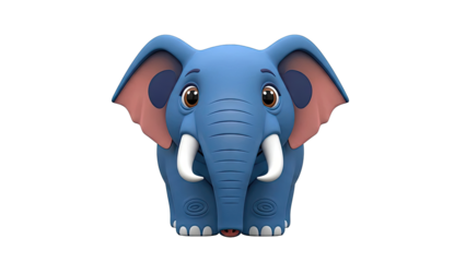 Cute Blue Cartoon Elephant